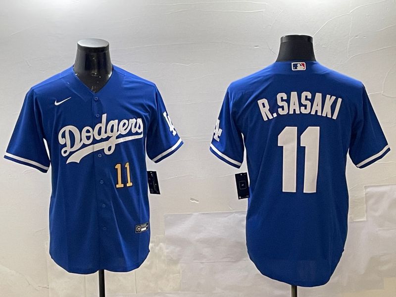 Men Los Angeles Dodgers #11 R.Sasaki Blue Game 2025 Nike MLB Jersey style 2->los angeles dodgers->MLB Jersey